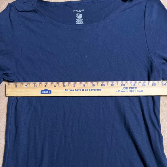 Joan Vass Sz LG Blue High Low Side Asymmetrical Long Sleeve Tunic (D) - Picture 6 of 7